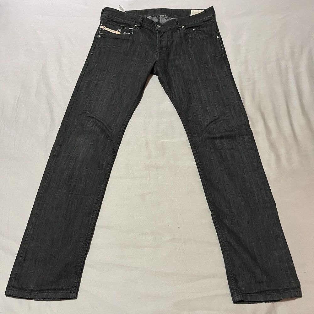 Diesel Belther Jeans Men 33x32 Regular Slim Taper Stretch Button Fly 0837L Read!